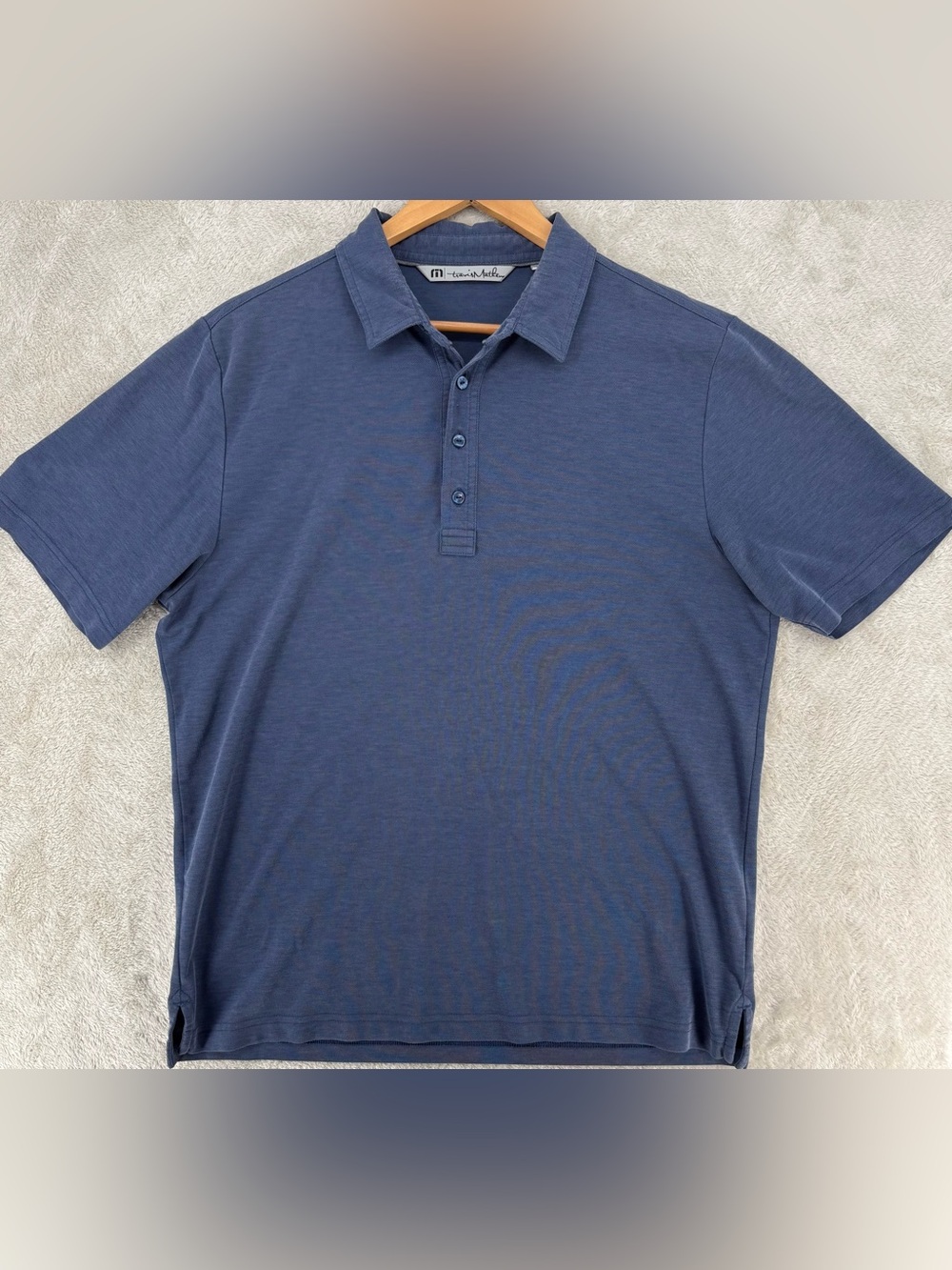 TravisMathew Men’s Blue Polo Shirt Size L Performance Golf Casual Polo